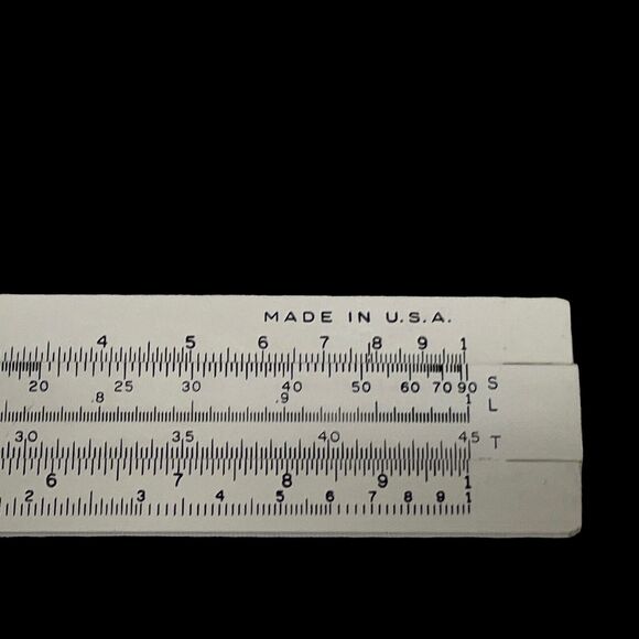 Vintage Sterling Plastics Slide Rule 10 In 584 Plastic Case Paperwork USA Made - Picture 13 of 13